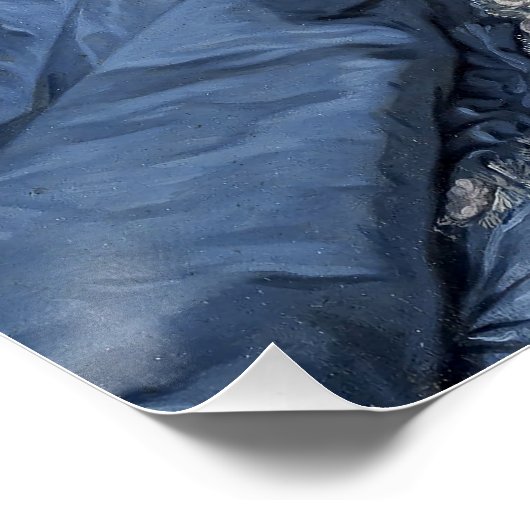 Madame de Pompadour blaast een blauwe kauwgom Perfect Poster (Hoek)