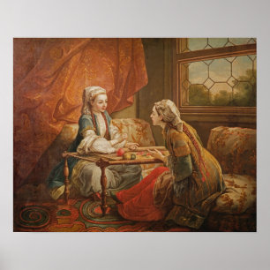 Madame de Pompadour in de rol van de gelukkige vro Poster