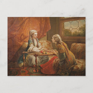 Madame de Pompadour in de rol van fortuneteller Briefkaart