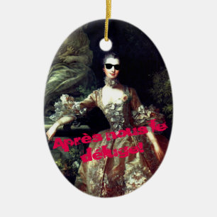 Madame de Pompadour met een zonnebril die de délug Keramisch Ornament