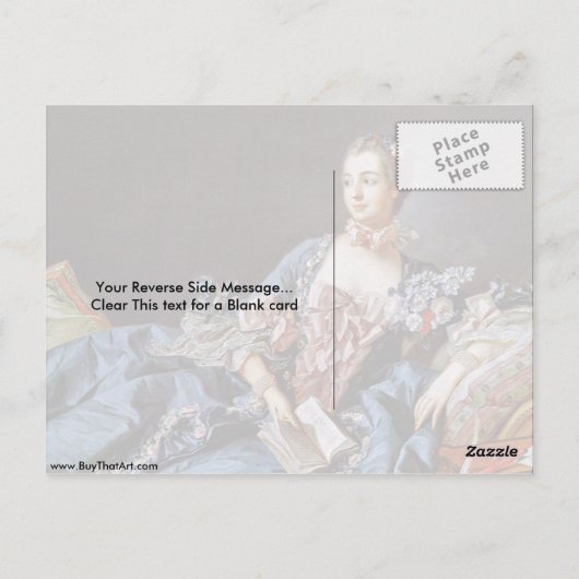 Madame de Pompadour-Portret van Francois Boucher Briefkaart (Achterkant)