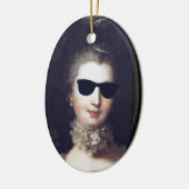 ♥ Madame de Pompadour with sunglasses crazy ♥ Keramisch Ornament (Links)