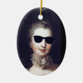♥ Madame de Pompadour with sunglasses crazy ♥ Keramisch Ornament (Voorkant)