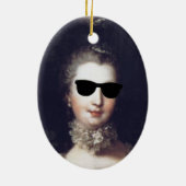 ♥ Madame de Pompadour with sunglasses crazy ♥ Keramisch Ornament (Achterkant)