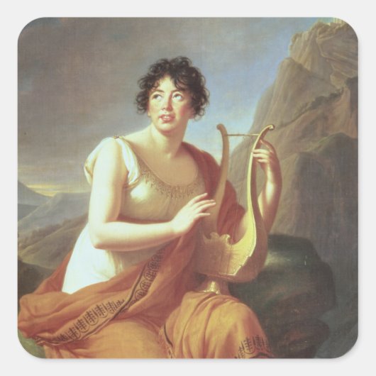 Madame de Stael als Corinne, 1809 Vierkante Sticker (Voorkant)