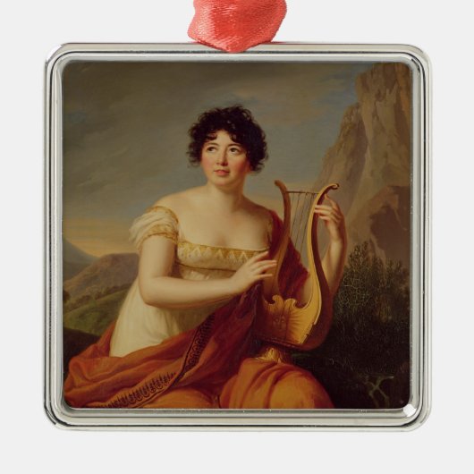 Madame de Stael als Corinne Metalen Ornament (Voorkant)