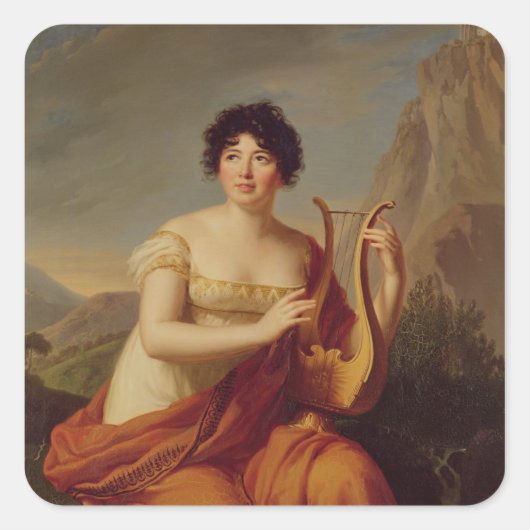 Madame de Stael als Corinne Vierkante Sticker (Voorkant)