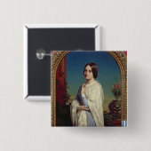 Madame Edouard Dubufe 1842 Vierkante Button 5,1 Cm (Voorkant /achterkant)