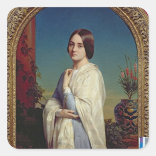 Madame Edouard Dubufe 1842 Vierkante Sticker