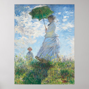 Madame en haar zoon - Claude Monet Poster