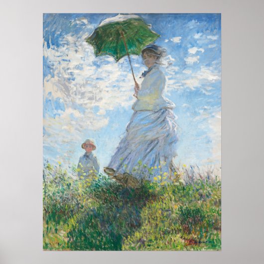 Madame en haar zoon - Claude Monet Poster (Voorkant)