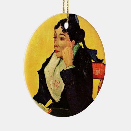 Madame Ginoux met Boeken van Vincent van Gogh Keramisch Ornament (Rechts)