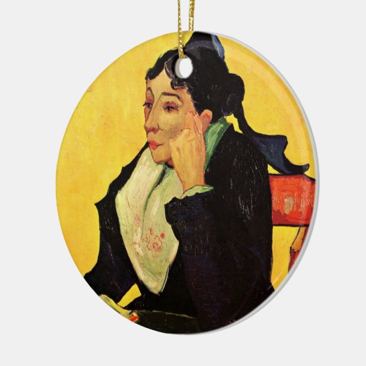 Madame Ginoux met Boeken van Vincent van Gogh Keramisch Ornament (Links)