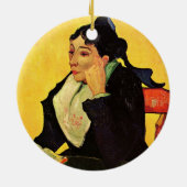 Madame Ginoux met Boeken van Vincent van Gogh Keramisch Ornament (Achterkant)
