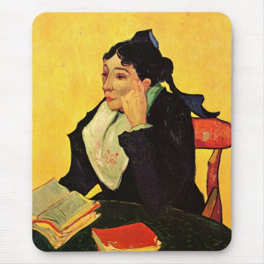 Madame Ginoux met boeken van Vincent van Gogh Muismat (Voorkant)