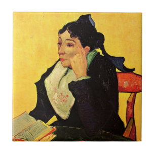Madame Ginoux met Boeken van Vincent van Gogh Tegeltje