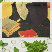 Madame Ginoux met Boeken van Vincent van Gogh Theedoek (Gevouwen)