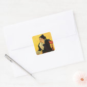 Madame Ginoux met Boeken van Vincent van Gogh Vierkante Sticker (Envelop)