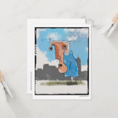 Madame Gronk's slechte haardag...Kaart Kaart (Voorkant / Achterkant in situ)