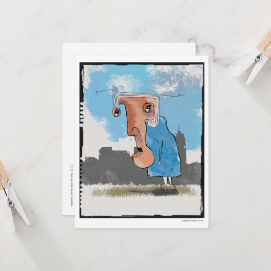 Madame Gronk's slechte haardag...Kaart Kaart (Voorkant / Achterkant in situ)