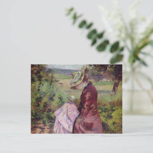 Madame Guillaumin reading, c.1887 Briefkaart (Staand voorkant)