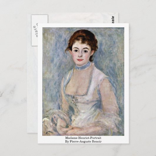Madame Henriot-Portrait van Pierre-Auguste Renoir Briefkaart (Voorkant / Achterkant)