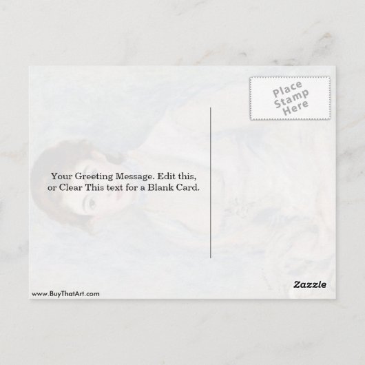 Madame Henriot-Portrait van Pierre-Auguste Renoir Briefkaart (Achterkant)