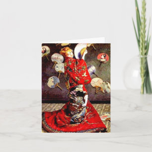 Madame in een Japans kostuum van Monet Notecard Kaart