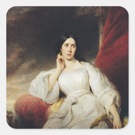 Madame Malibran in de Rol van Desdemona, 1830 Vierkante Sticker (Voorkant)
