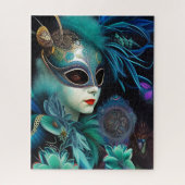 Madame Masquerade Blauwgroen Legpuzzel (Verticaal)