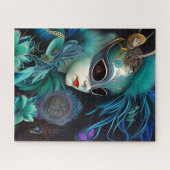 Madame Masquerade Blauwgroen Legpuzzel (Horizontaal)