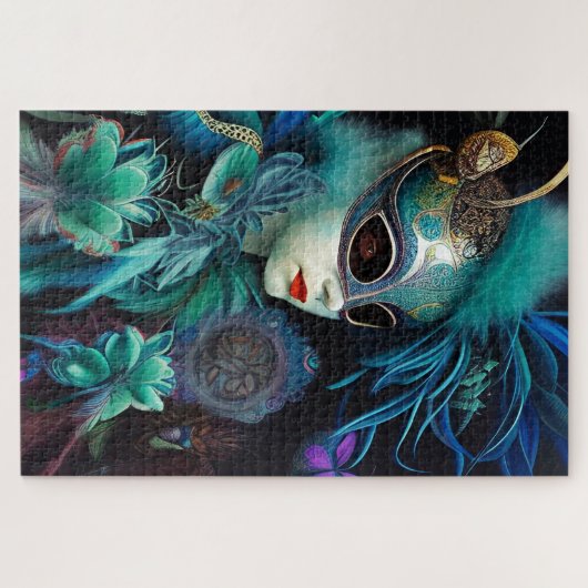 Madame Masquerade Blauwgroen Legpuzzel (Horizontaal)