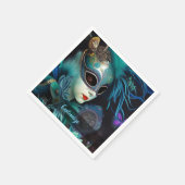 Madame Masquerade Blauwgroen Servet (Hoek)