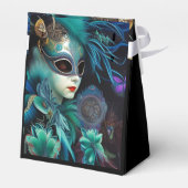 Madame Masquerade Blauwgroen Tent Bedankdoosjes (Achterkant)