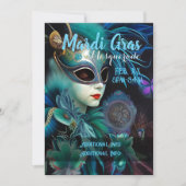 Madame Masquerade Teal  Kaart (Voorkant)