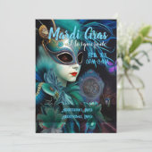 Madame Masquerade Teal  Kaart (Staand voorkant)