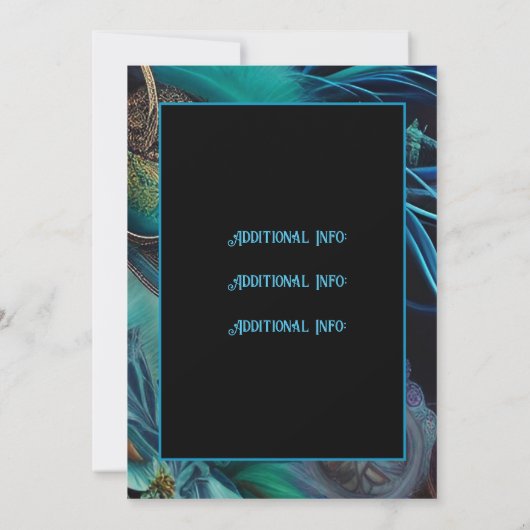 Madame Masquerade Teal  Kaart (Achterkant)