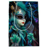 Madame Masquerade Teal  Medium Cadeauzakje (Voorkant)