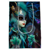 Madame Masquerade Teal  Medium Cadeauzakje (Achterkant)