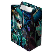 Madame Masquerade Teal  Medium Cadeauzakje (Achterkant Gekanteld)