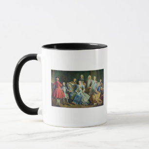 Madame Mercier omringd door haar familie, 1731 Mok