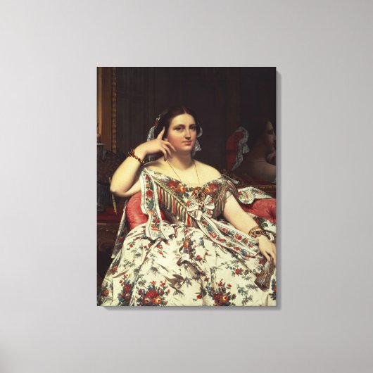 Madame Moitessier, 1856 Canvas Afdruk (Voorkant)