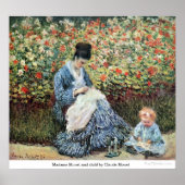 Madame Monet en kind van Claude Monet Poster (Voorkant)