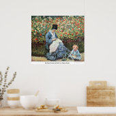 Madame Monet en kind van Claude Monet Poster (Keuken)