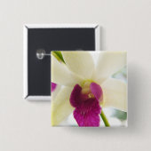 Madame Orchid Vierkante Button 5,1 Cm (Voorkant /achterkant)