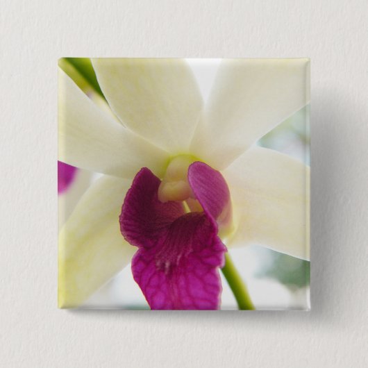 Madame Orchid Vierkante Button 5,1 Cm (Voorkant)