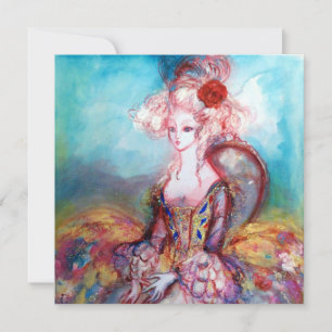 MADAME POMPADOUR , Chique Gouden Verkleedfeest Kaart