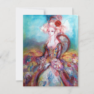 MADAME POMPADOUR , Chique Gouden Verkleedfeest Kaart