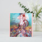 MADAME POMPADOUR , Chique Gouden Verkleedfeest Kaart (Staand voorkant)