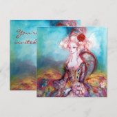 MADAME POMPADOUR, Classy Gold Costume Party Kaart (Voorkant / Achterkant)